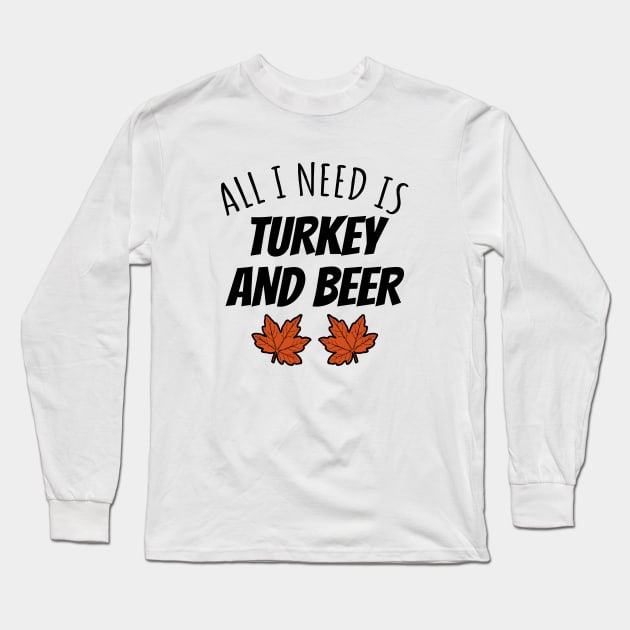 Turkey And Beer Long Sleeve T-Shirt by LunaMay